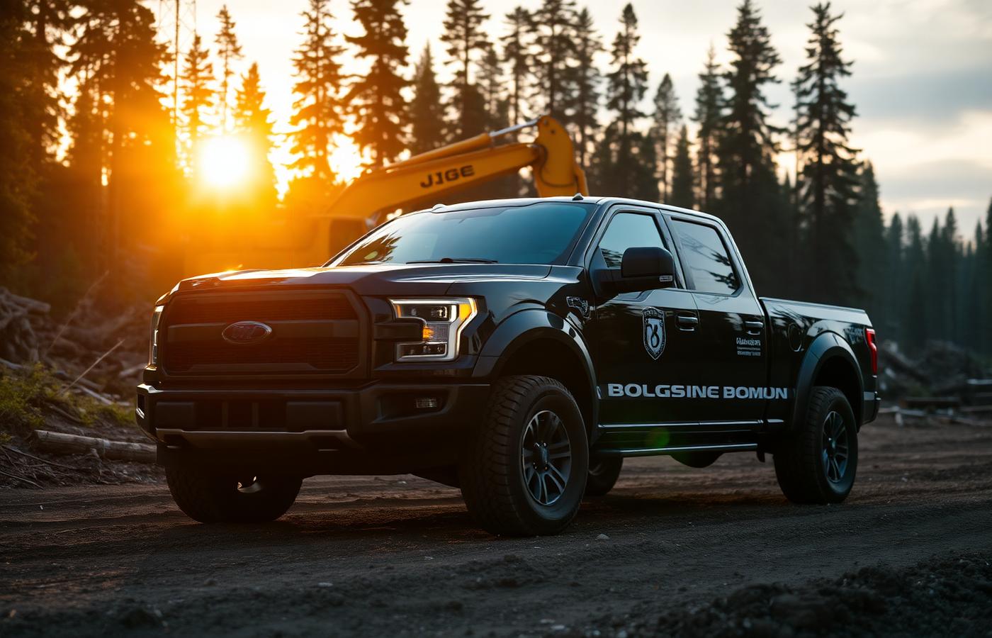 Cedar Sage Group truck at a forest construction site